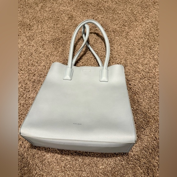 Pixie Mood Annalise Slim Tote Bag in Baby Blue Vegan Leather - Picture 9 of 10